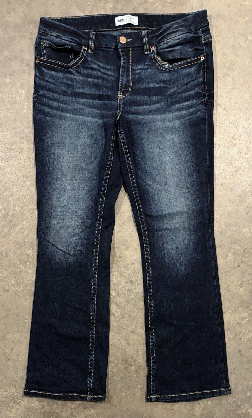 BKE Stella Jeans Womens 32x29.5 Blue Medium Wash Slim Bootcut Mid Rise Denim